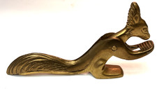 Vintage OLEE Squirrel Brass Colored Nutcracker with Patina Fun Decoration
