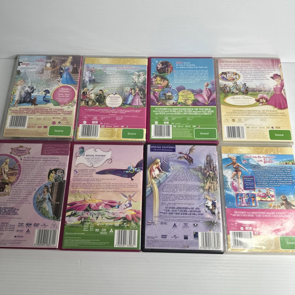 Barbie DVDs Bundle Collection Bulk x8 Animated Barbie Movie Merchandise - image 2 of 4