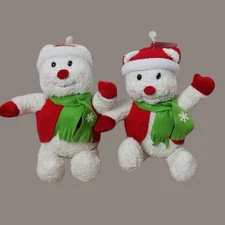Hallmark Rare Sparkle Snowbear Plush Christmas Decor Set Of 2