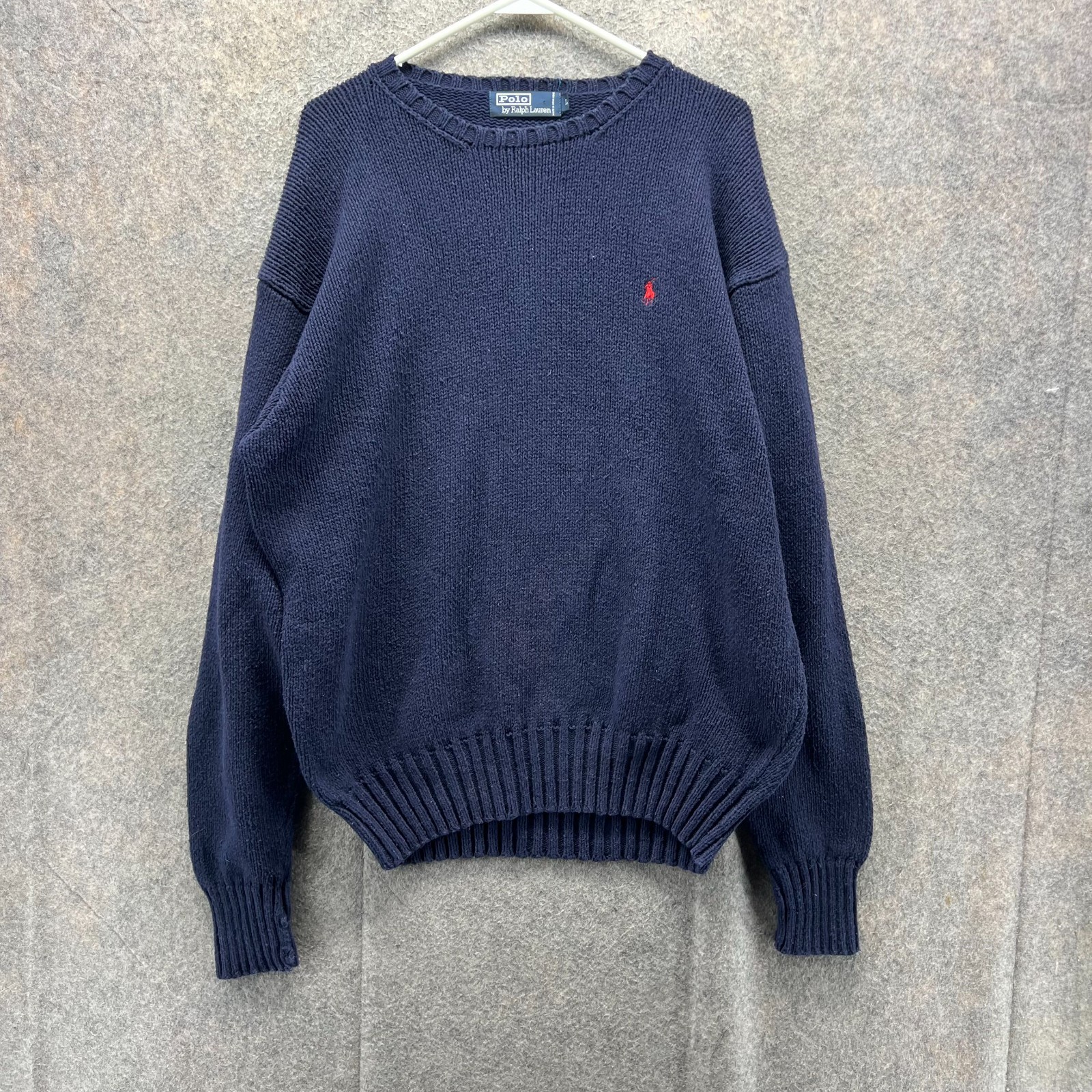Maglione Ralph Lauren vintage uomo grande blu pony girocollo anni 90 maglia felpa
