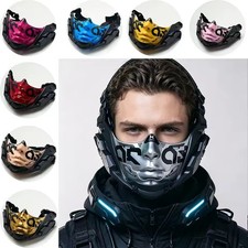 Futuristic Cyberpunk Mecha Mask - Urban Streetwear Tactical Face Armor