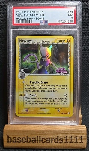 Mewtwo (Delta Species) 24/110 Holon Phantoms Reverse Holo PSA 7 P2