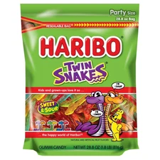 HARIBO Twin Snakes Gummies Original Sweet and Sour 28.8 oz Size Bag
