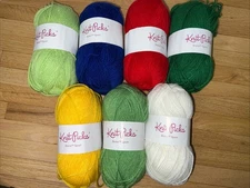7 Skeins Knit Picks Brava Sport 100g 273 Yds Ea Acrylic Yarn Primary Colors