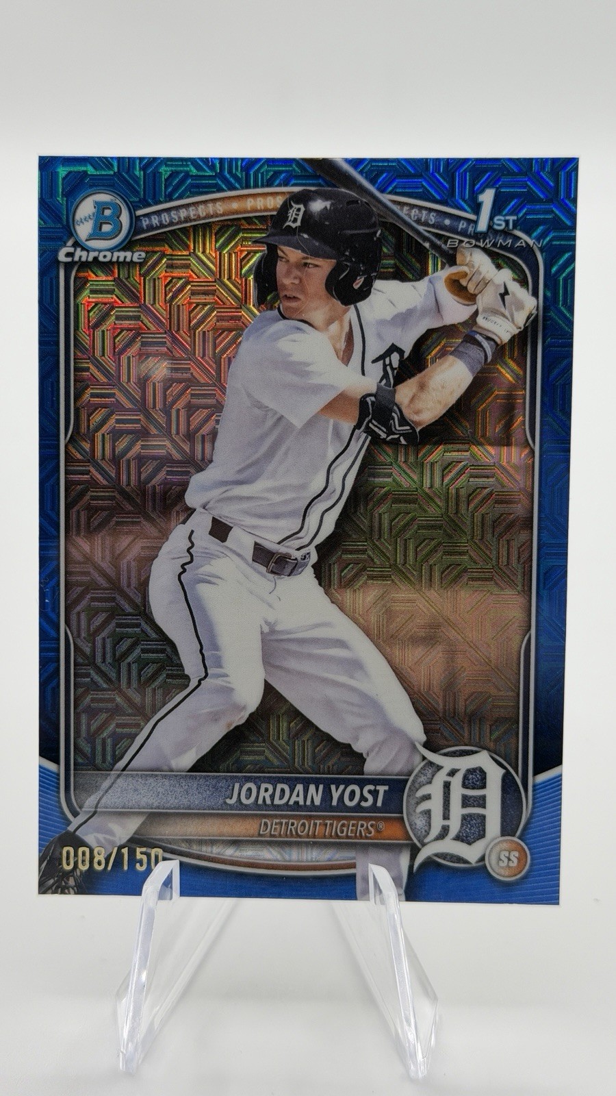 2025 Bowman Draft - Jordan Yost #BDC-162 Blue Mega Refractor /150 (RC)