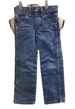 Wrangler Boys Blue Denim Jeans Slim Fit Adjustable Waist Western Size 4 Slim