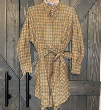Burberry Check Shirt Dress Belted Long Sleeve Women US 6 NWT
