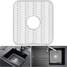 DecorRack White Sink Protectors for Kitchen, 12" x 11" Dish 1 Pack, 