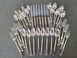 37 Pc Community Oneida CORONATION 1936 Silverplate FLATWARE Pieces