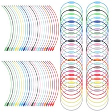 120 Pack Steel Wire Key Ring 1.5mm Metal Wire Keychain Cable Loops Holder/ID ...