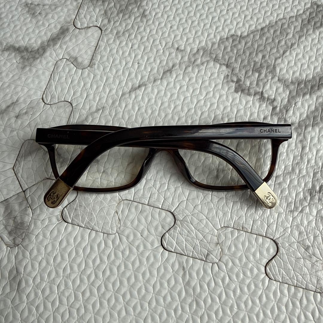 CHANEL Square Rectangular Frame Brown Tortoise 32… - image 3