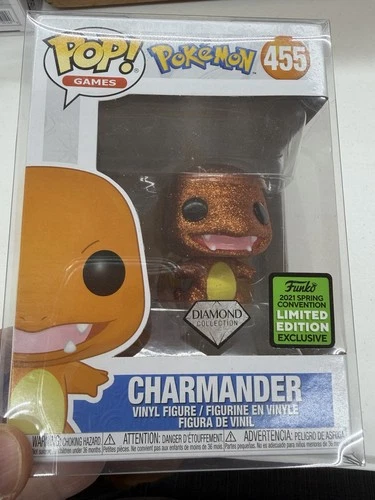 Funko Pop Pokemon 455 Charmander Diamond 2021 Spring Convention New Vinyl Figure