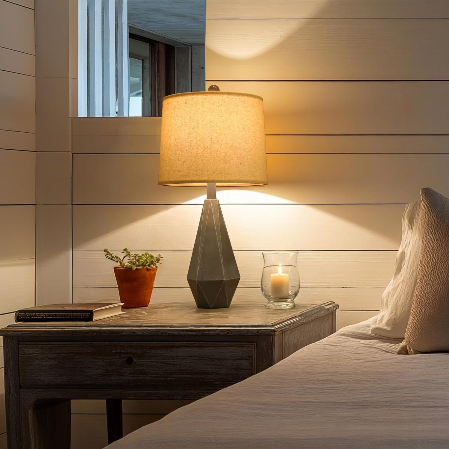 23'' Table Lamps Set of 2 for Living Room Bedroom, Farmhouse Bedside Lamps, Resi thumbnail 5