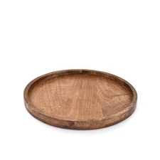 Round Wooden Decorative Candle Holder Tray for Coffee Table Centerpieces Modern