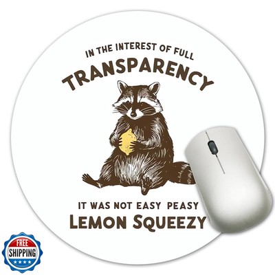 Cute Funny Raccoon Mouse Pad Small Round Mouse Pads for Desk Office Decor Kaw