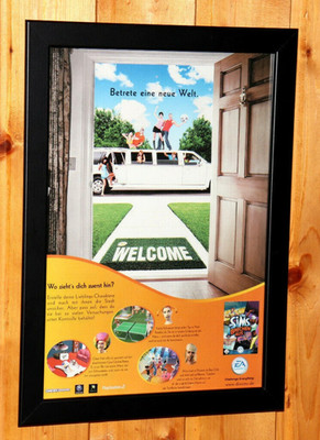 The Sims Bustin' Out PS2 Xbox Small Promo mini Werbeblatt Poster Ad Page Framed