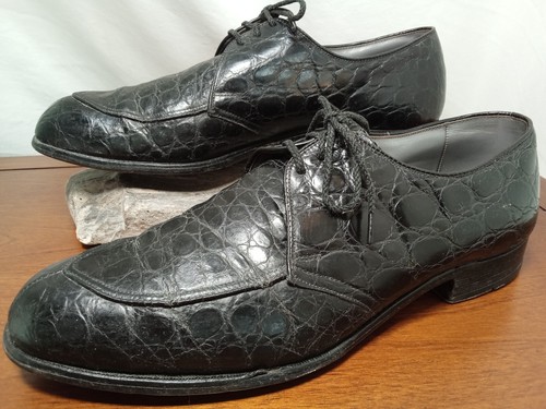 Bostonians Vtg Danny Murray Men's Sz. 10.5 C/A or 10M Crocodile Oxfords USA - Picture 2 of 13