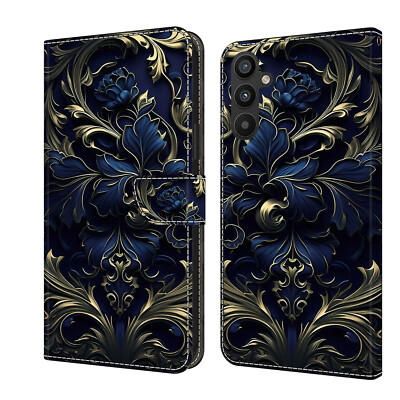For Various Phone Luxury Flower Magnetic Flip Wallet Case Card Bag Stand Cover