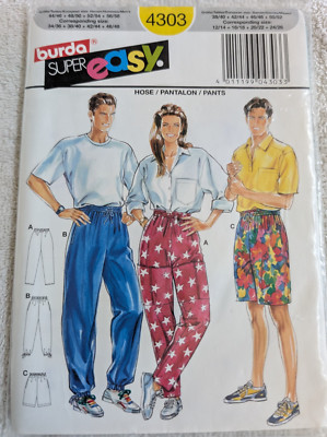 Burda Sewing Pattern Unisex PANTS SHORTS 4303 Women's 12-24 Men's 34-46 UC SIP
