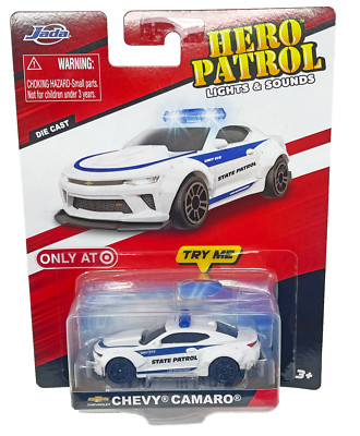 Hero Patrol Lights & Sounds White Chevy Camaro State Patrol by Jada New Unopened