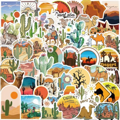 50 Pack Desert Stickers Cactus Camel Decals Laptop Hydro Yeti Car Free Shipping!