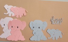 Mommy Elephant  Baby With Word Cardstock die cuts For scrapbook  Cards.