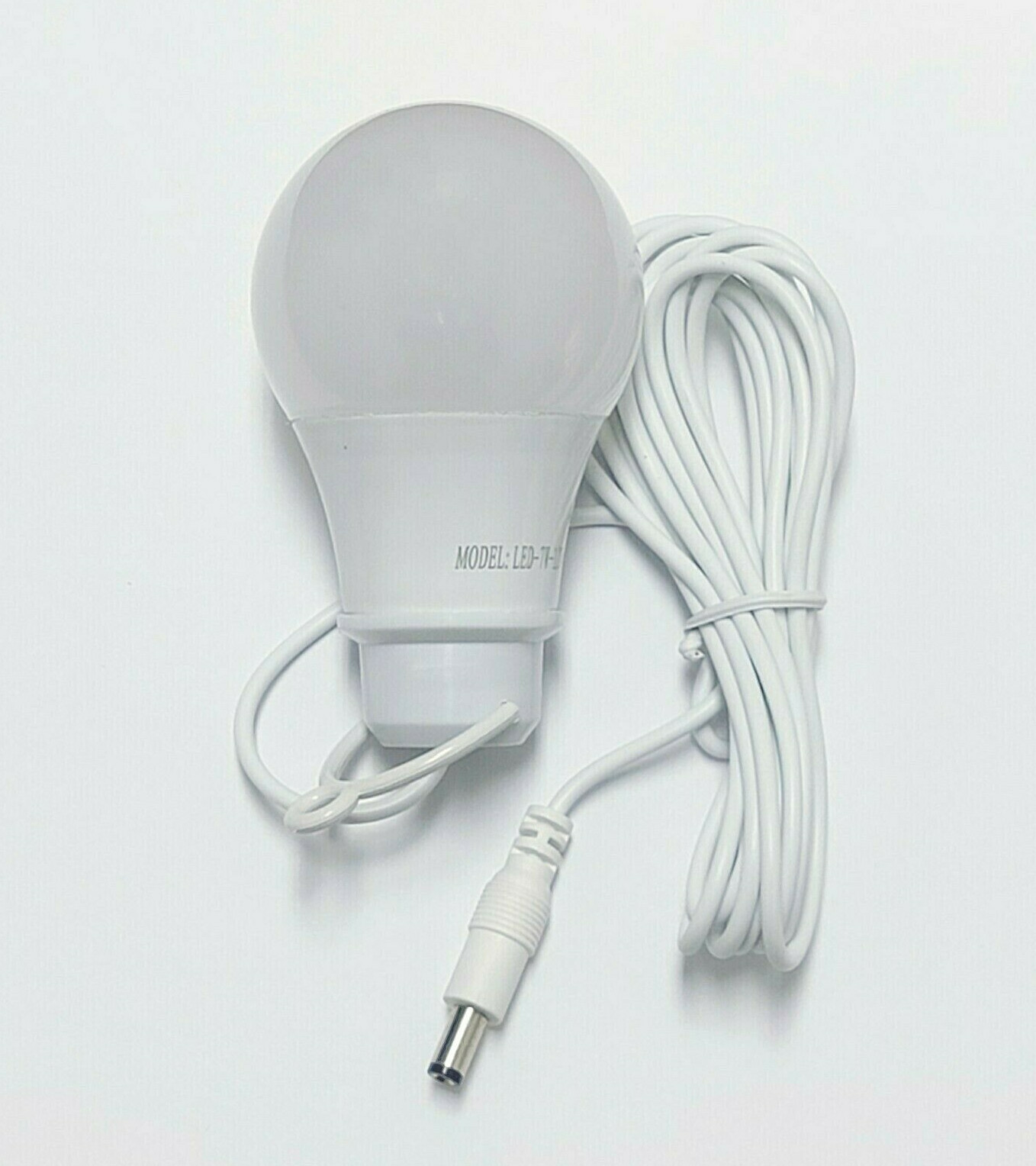 12V 7W Hanging LED Backup Light Bulb Bright White 2.1MM Male DC Plug 9.8Ft Wire