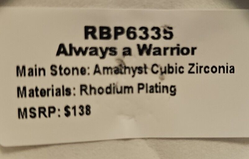 Bomb Party RBP6335 Always A Warrior Size 10 Awareness Ring LC Amethyst