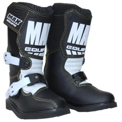 Wulfsport Max Kids Motocross Boots Off Road Motorbike Trials Youth Cub Black