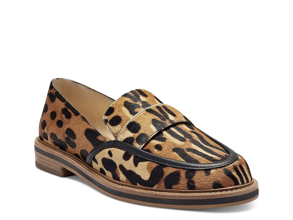Vince Camuto Jordan 3 Mocasines Estampado Leopardo Plano Sin Cordones Informal Zapato Oxford
