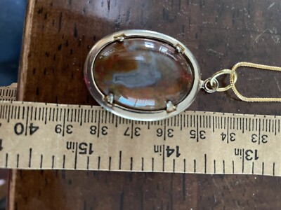 30X25mm Red Jasper GP 18  Snake Chain Necklace