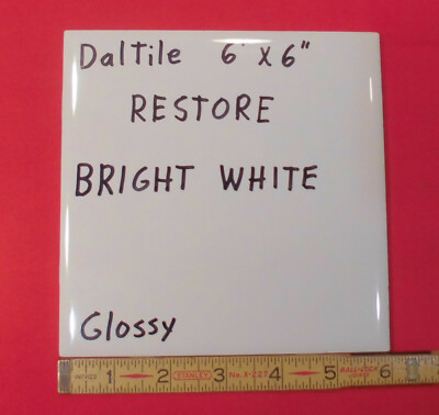 1 pc. Daltile; RESTORE Bright White;  Glossy Ceramic Tile 6'' X 6''  New