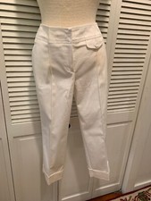 SHARAGANO Slim Leg Crop Pants White Pants Size 12