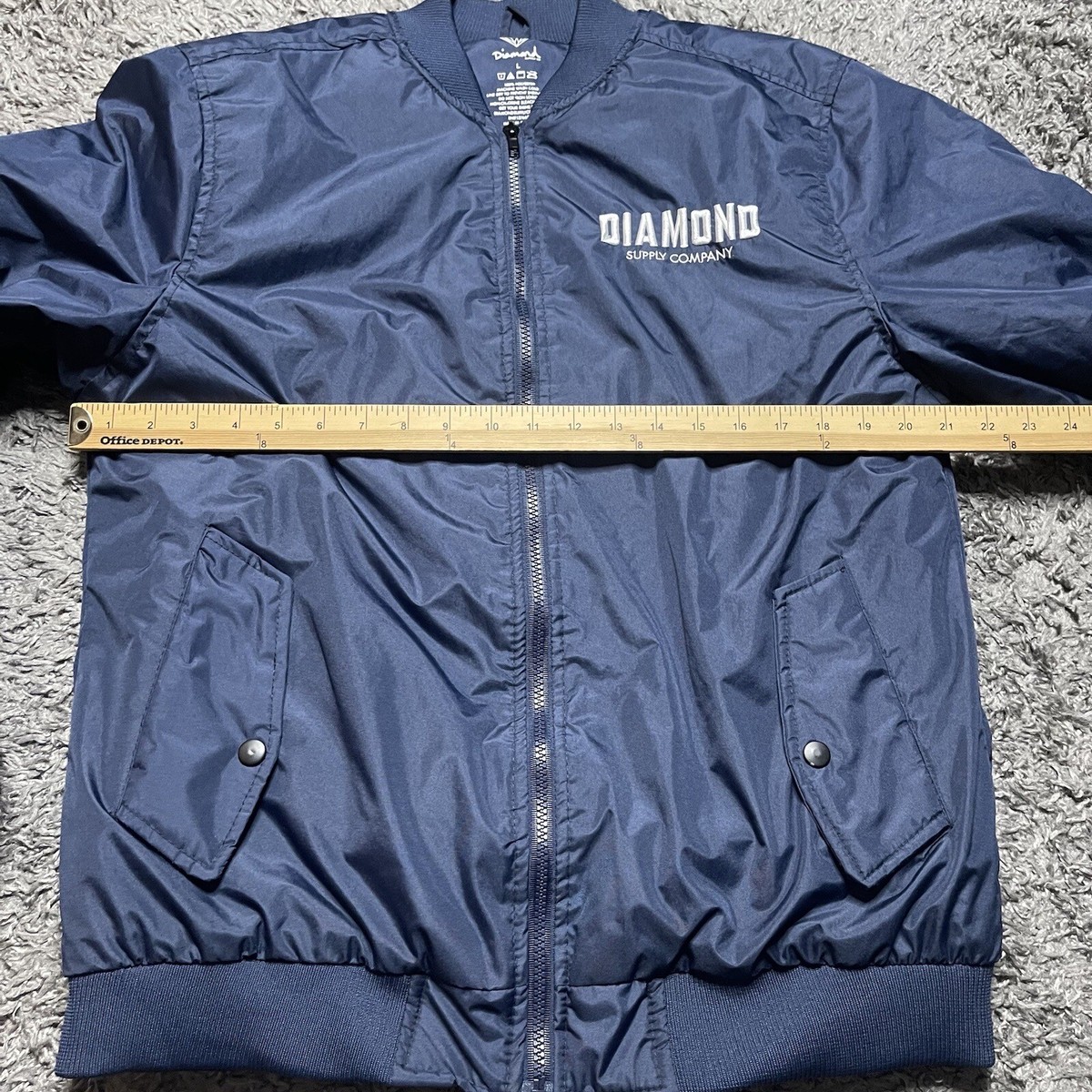 Diamond Supply Co Jacket Mens Large Blue Full Zip Bomber Diamond Supply Co Jacket Mens Large Blue Full Zip Bomber
