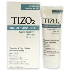Tizo2 Facial Primer Non-tinted SPF 40 by Tizo for Unisex - 1.75 oz Sunscreen