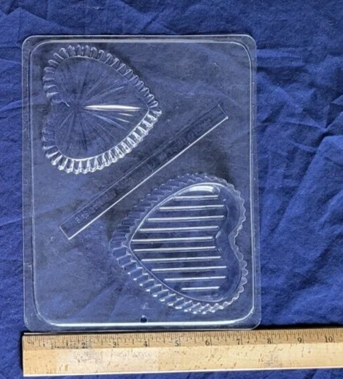 Plato Corazón Vintage con Tapa Molde Plástico Artesanía Hobby Crear Foto 2 de 3
