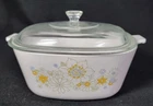 Vintage Corning Ware P-2 1/2-B Floral Yellow Bouquet 2 1/2 QT W/Lid P-9-C-1