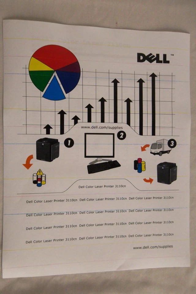 Dell 3110cn Color LaserJet Workgroup Printer Ethernet USB PF019 Page Count=73K - Image 2 of 4