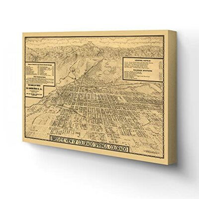 1909 Colorado Map Canvas Art - Canvas Wrap Vintage Colorado Map Wall Art Poster