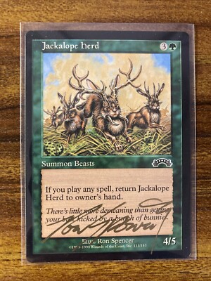 MTG✨Artist Signed JACKALOPE HERD Art Print/Card✨Exodus NM/M 1997