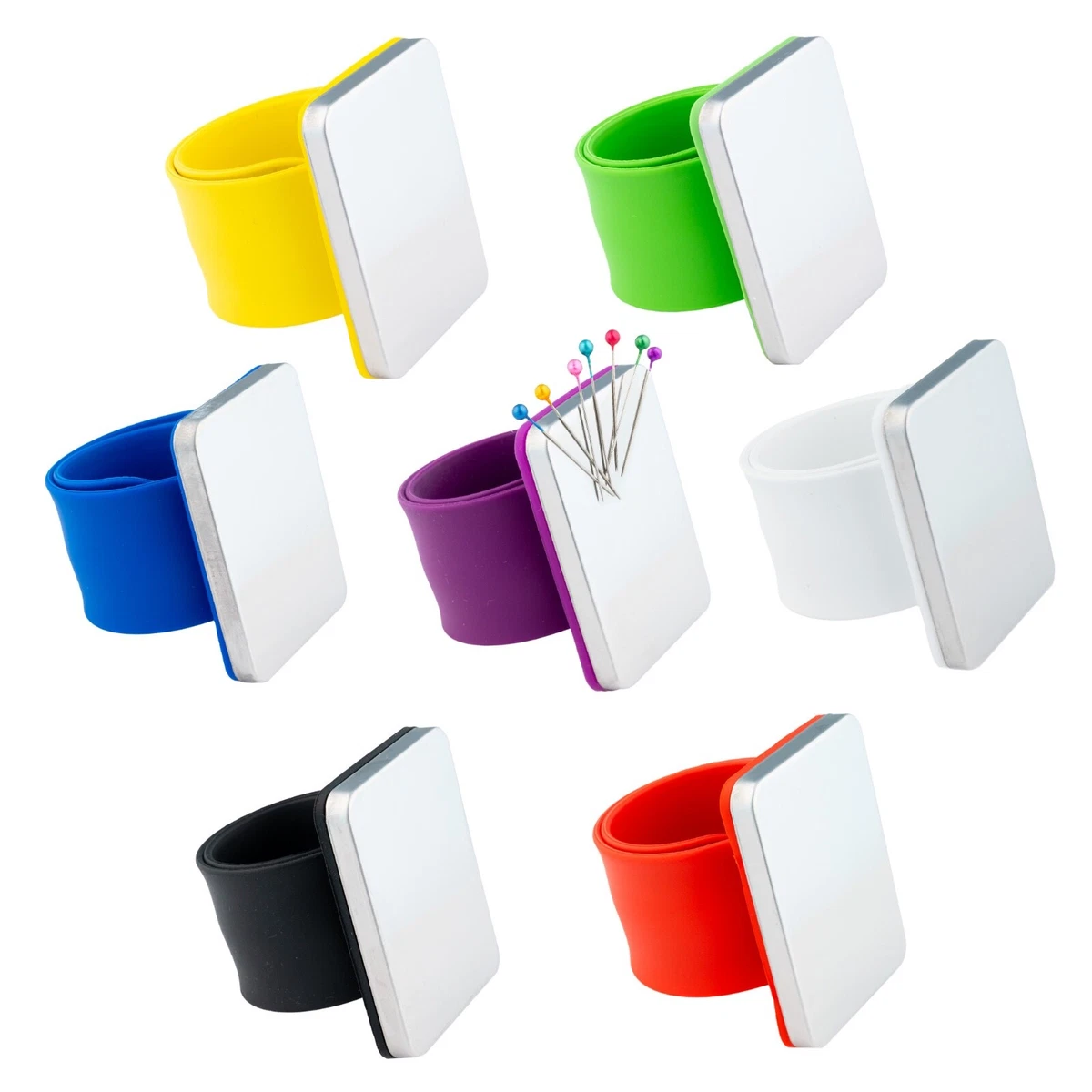Magnetic Pin Cushion With Bonus Wristband - Includes Pin Drawer & Silicone Bracelet For Sewing & Crafts