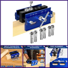 Self Centering Dowel Jig Kit for Woodworking, Adjustable Width Biscuit Joiner To