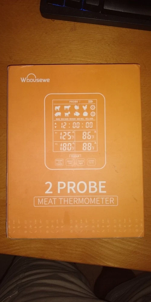 Whousewe Meat Thermometer Large LCD Backlight Kitchen Oven Smoker