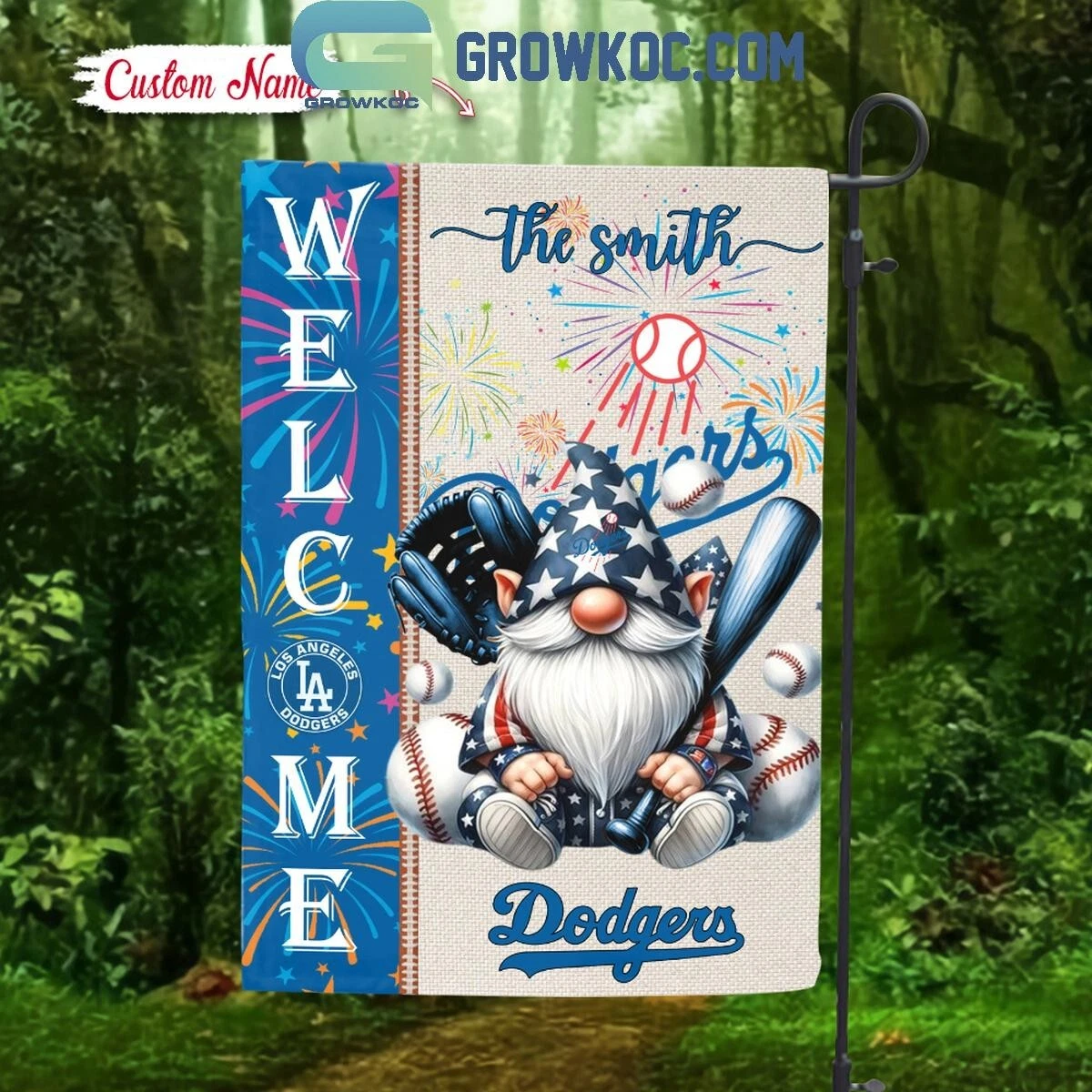 Personalized Los Angeles Baseball Team Dodgers Garden Flag