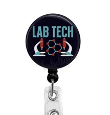 Lab Tech... Retractable Badge Reel ID Badge Holder, T158