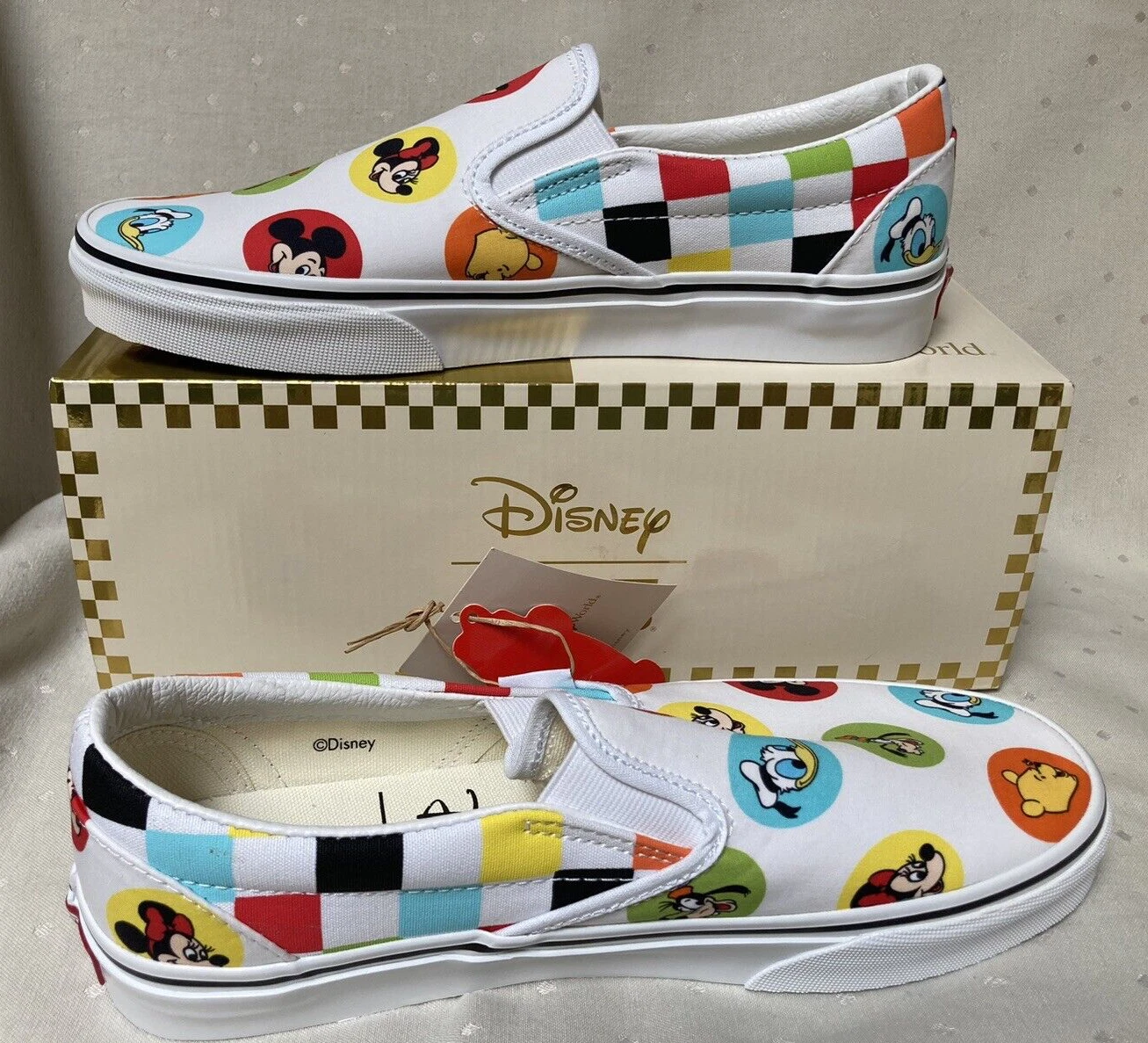 Bottoni Disney Vans 50° Anniversario M8 W9.5 Nuovi
