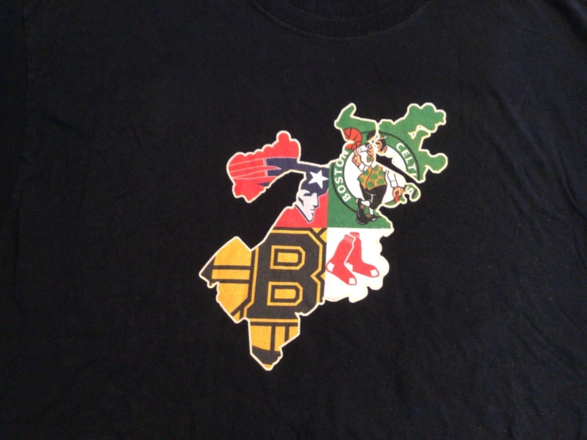 Boston B New England Sports Team Mashup Patriots Bruins Celtics Red Sox Fan T  Shirt