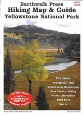 Shaded Relief Hiking Map & Guide, Yellowstone National Park, by Earth Walk Press