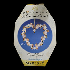 Ornament Sensations Pearl Hearts Christmas Ornament Craft Kit in Box -Makes 6