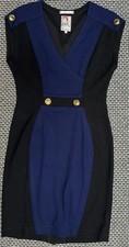 Yoana Baraschi Dress NWT Size 10 Navy/Black Floral Knee Length Dress NYC